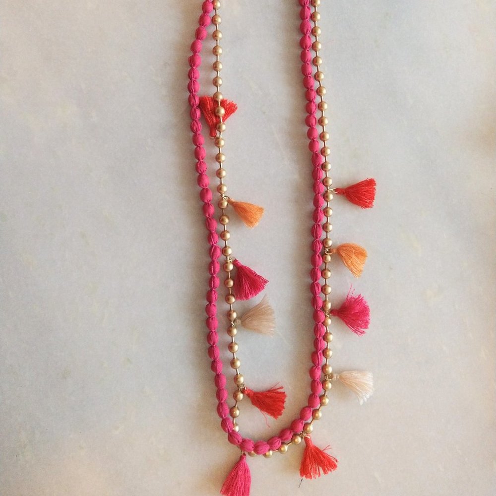 Chico Colorful bohemian tassel and beads necklace